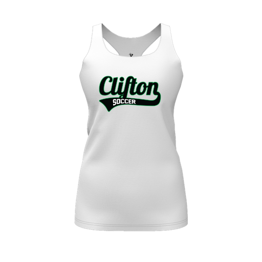 [CUS-DFW-RCBK-PER-WHT-FYS-LOGO2] Racerback Tank Top (Female Youth S, White, Logo 2)