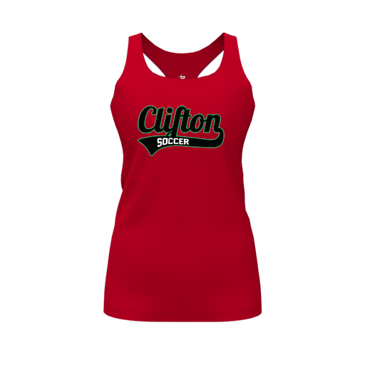 [CUS-DFW-RCBK-PER-RED-FYS-LOGO2] Racerback Tank Top (Female Youth S, Red, Logo 2)