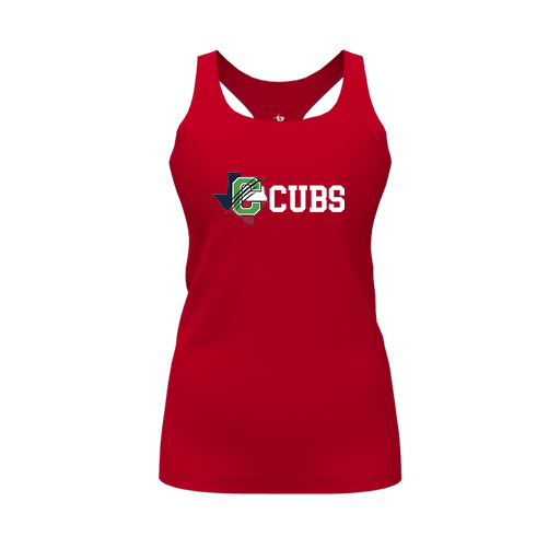 [CUS-DFW-RCBK-PER-RED-FYS-LOGO3] Racerback Tank Top (Female Youth S, Red, Logo 3)