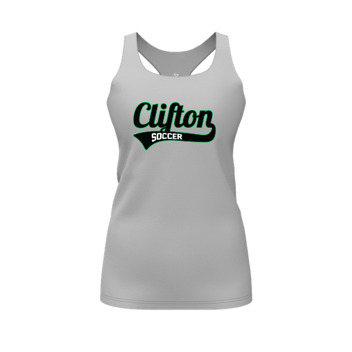 [CUS-DFW-RCBK-PER-GRY-FYS-LOGO2] Racerback Tank Top (Female Youth S, Gray, Logo 2)