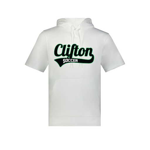 [6871.005.S-LOGO2] Men's Dri Fit Short Sleeve Hoodie (Adult S, White, Logo 2)