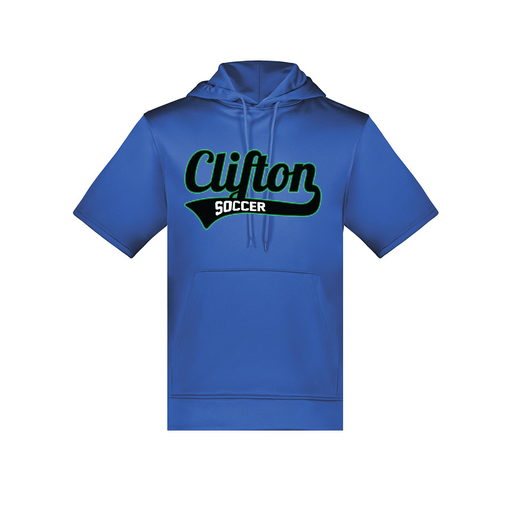 [6871.060.S-LOGO2] Men's Dri Fit Short Sleeve Hoodie (Adult S, Royal, Logo 2)