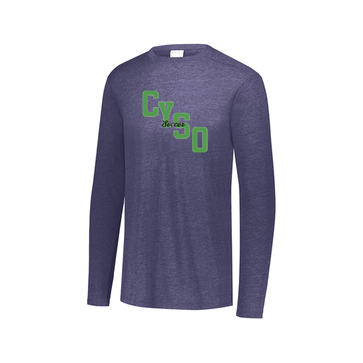 [FTLCUBNV-AXS-LOGO1] Decker Men's Tri-Blend T-Shirt - Long Sleeve (Adult XS, Navy, Logo 1)