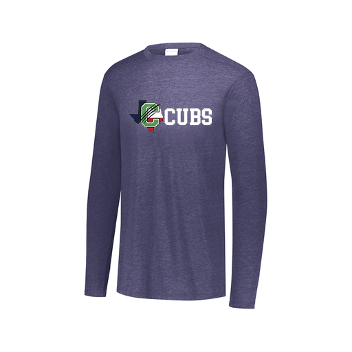 [FTLCUBNV-AXS-LOGO3] Decker Men's Tri-Blend T-Shirt - Long Sleeve (Adult XS, Navy, Logo 3)