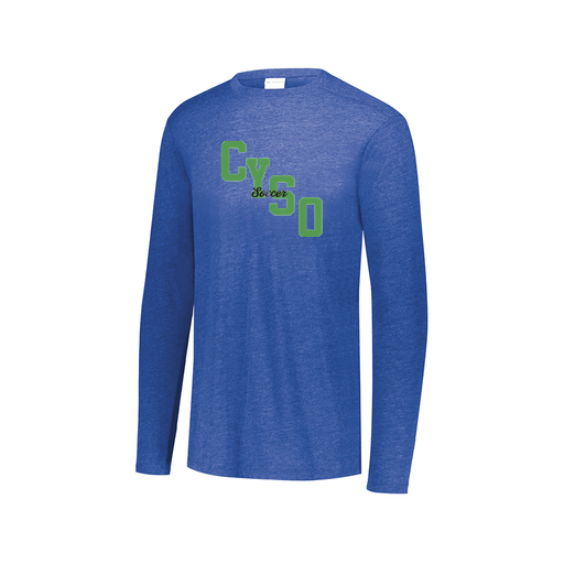 [3075.U55.XS-LOGO1] Decker Men's Tri-Blend T-Shirt - Long Sleeve (Adult XS, Royal, Logo 1)