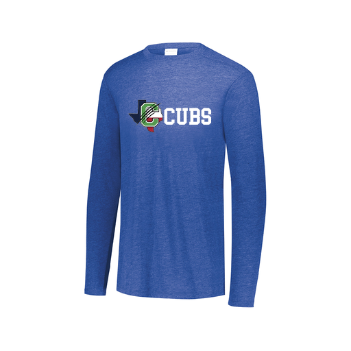 [FTLCUBRY-AXS-LOGO3] Decker Men's Tri-Blend T-Shirt - Long Sleeve (Adult XS, Royal, Logo 3)