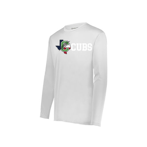 [222823.005.S-LOGO3] Youth LS Smooth Sport Shirt (Youth S, White, Logo 3)