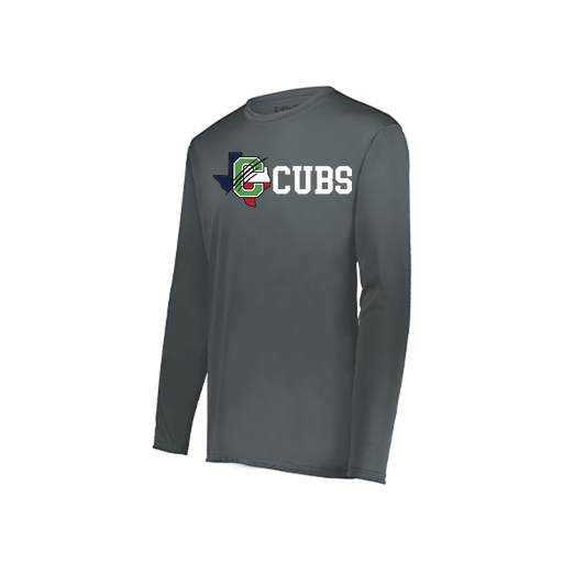 [222823.059.S-LOGO3] Youth LS Smooth Sport Shirt (Youth S, Gray, Logo 3)