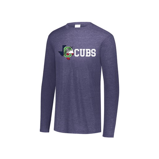 [FTLCUBNV-YS-LOGO3] Decker Youth Tri-Blend T-Shirt - Long Sleeve (Youth S, Navy, Logo 3)