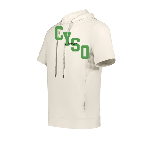 [222605-WHT-YS-LOGO1] YOUTH VENTURA SOFT KNIT SHORT SLEEVE HOODIE (Youth S, White, Logo 1)