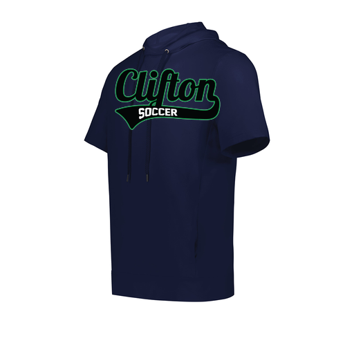 [222605.065.S-LOGO2] YOUTH VENTURA SOFT KNIT SHORT SLEEVE HOODIE (Youth S, Navy, Logo 2)