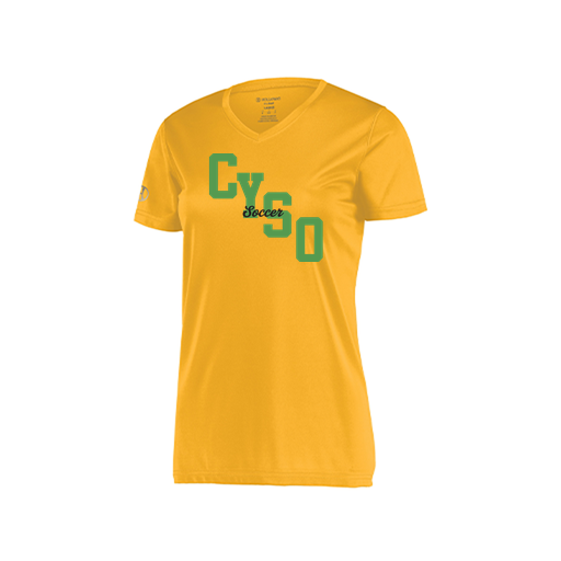 [222820.023.S-LOGO1] Ladies Movement Dri Fit Shirt (Female Adult S, Athletic Gold, Logo 1)