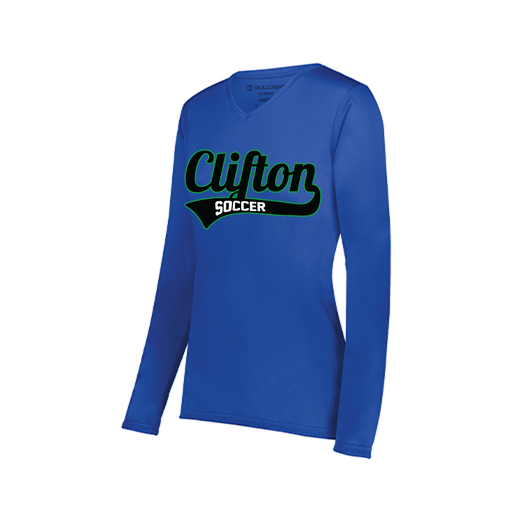 [222824.060.S-LOGO2] Ladies LS Smooth Sport Shirt (Female Adult S, Royal, Logo 2)