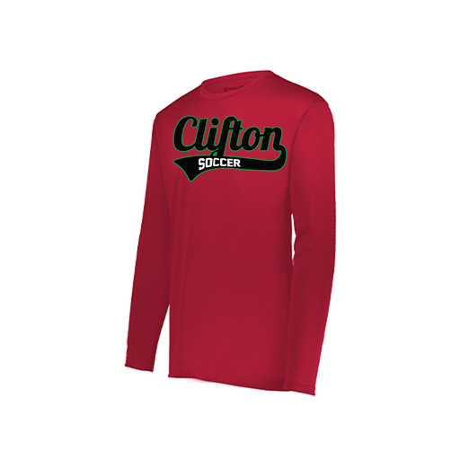 [222823.083.S-LOGO2] Youth LS Smooth Sport Shirt (Youth S, Red, Logo 2)