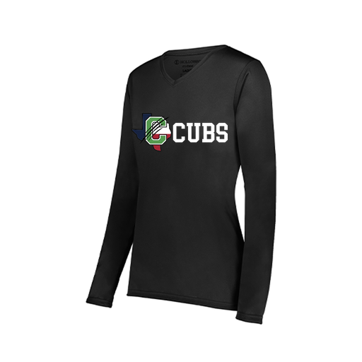 [222824.080.S-LOGO3] Ladies LS Smooth Sport Shirt (Female Adult S, Black, Logo 3)