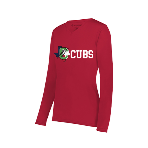 [222824.083.S-LOGO3] Ladies LS Smooth Sport Shirt (Female Adult S, Red, Logo 3)